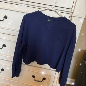 Dark Blue Cropped Long Sleeved Shirt